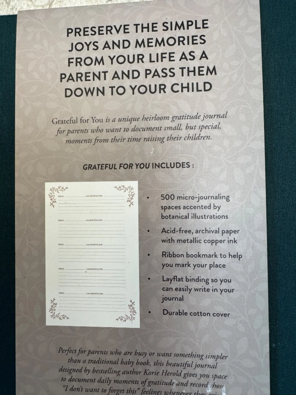 Heirloom‎ Story Books and Guided Journal Grateful For you Keepsake Hardcover